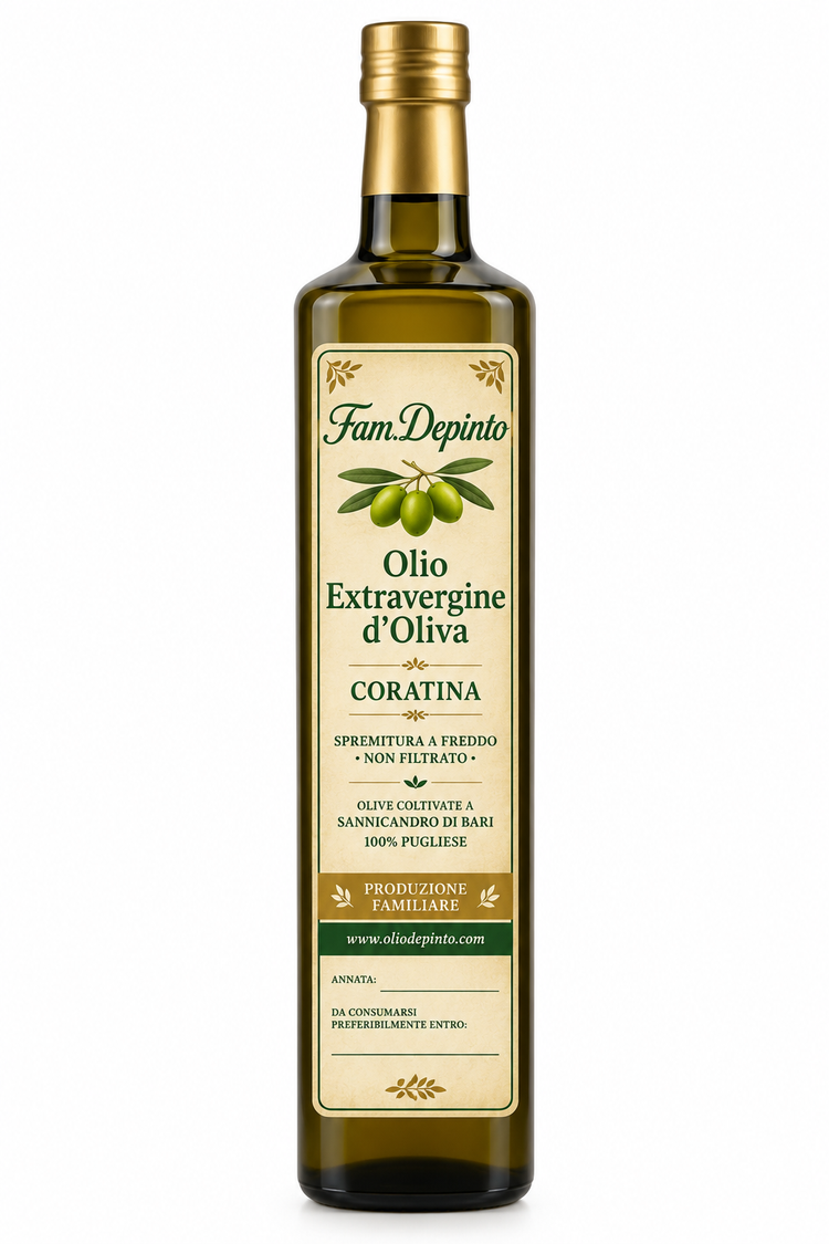 Olio Extravergine di Oliva Fam. Depinto Bottiglia 0.75 SPEDIZIONE ITALIA INCLUSA